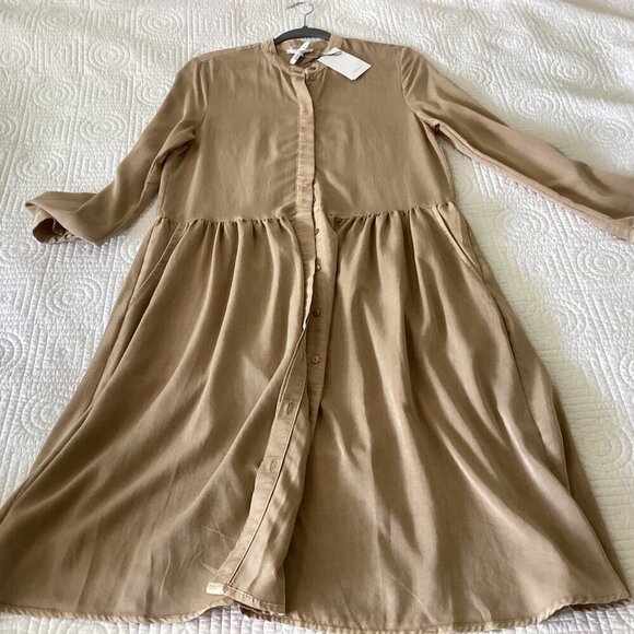 NWT Jake*s Casual Shirt Dress Camel size M - Picture 13 of 15